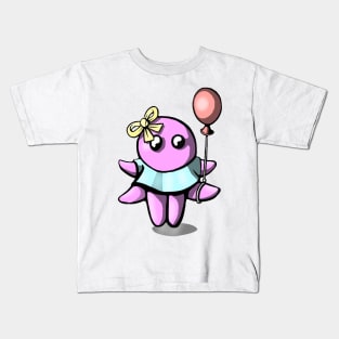 Happy Octopus with Balloon Kids T-Shirt